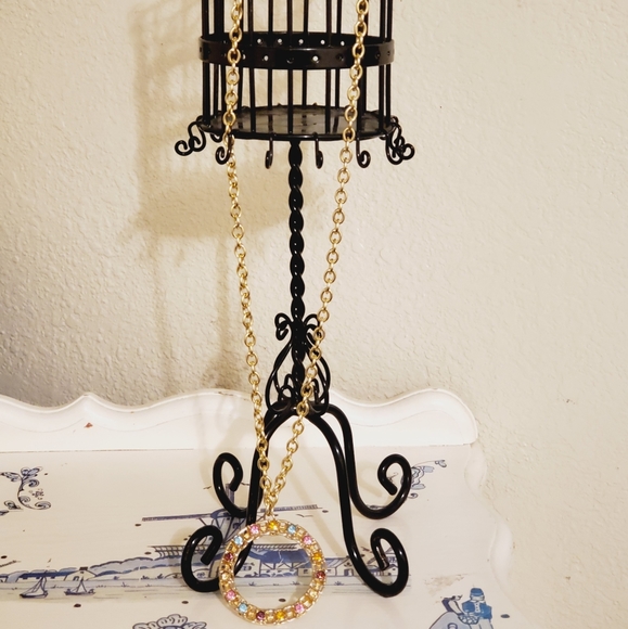 Sarah Coventry vintage circle pendant necklace - Picture 5 of 8